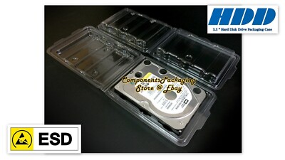 3.5'' Hard Disk Storage Case Container Box Anti Static - Lot of 3 10 30 100 - New