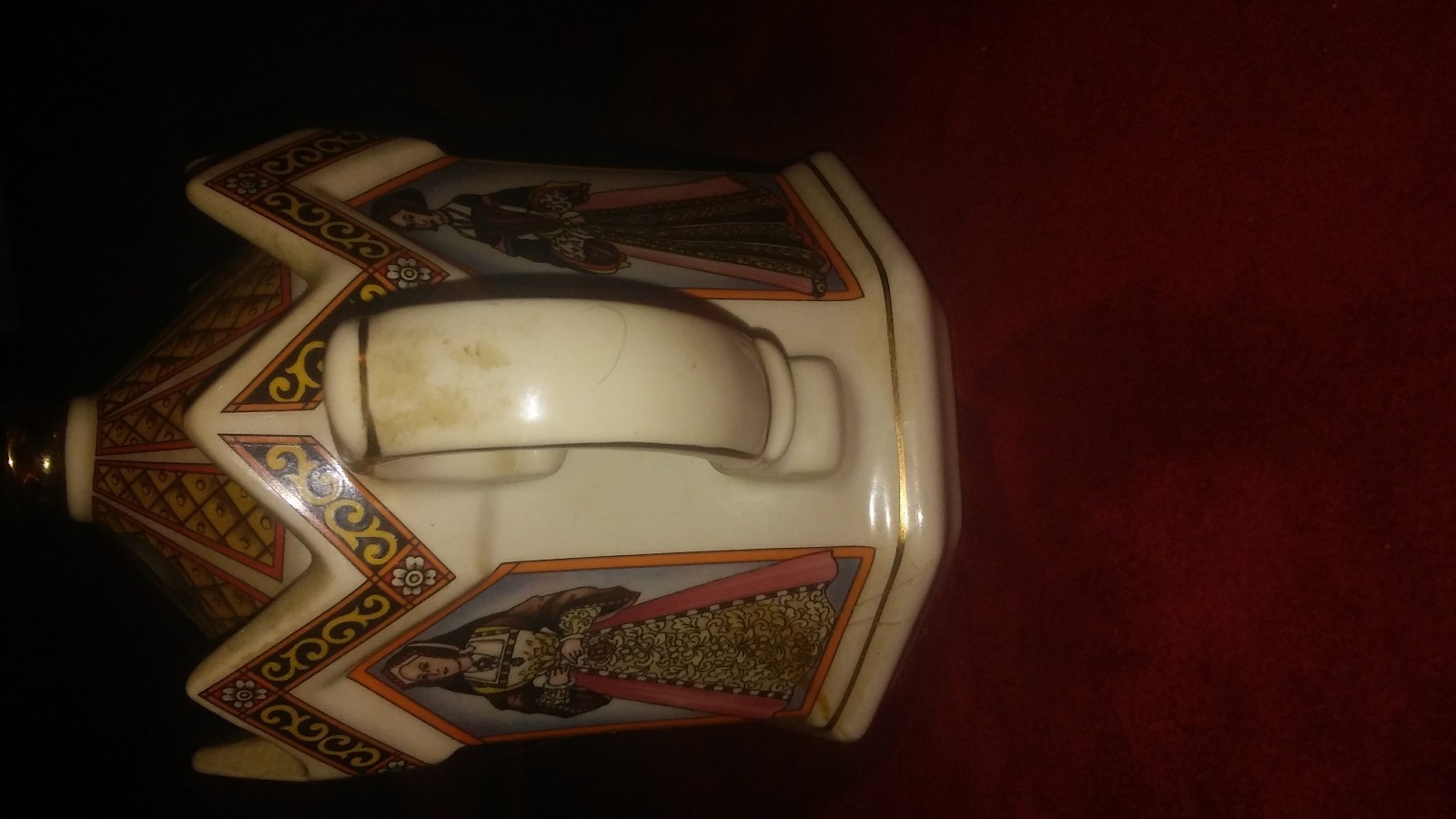 Vintage And Antique Brass Teapot & Porcelian and Green kettles (3)