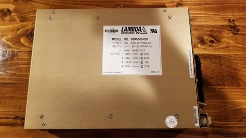 Hitachi HCX 5000 Shelf Power Supply Lambda PDC-500-050 Rev C