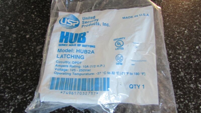 United Security Products HUB2A Latching Hold Up Panic Button DPDT Burglar 