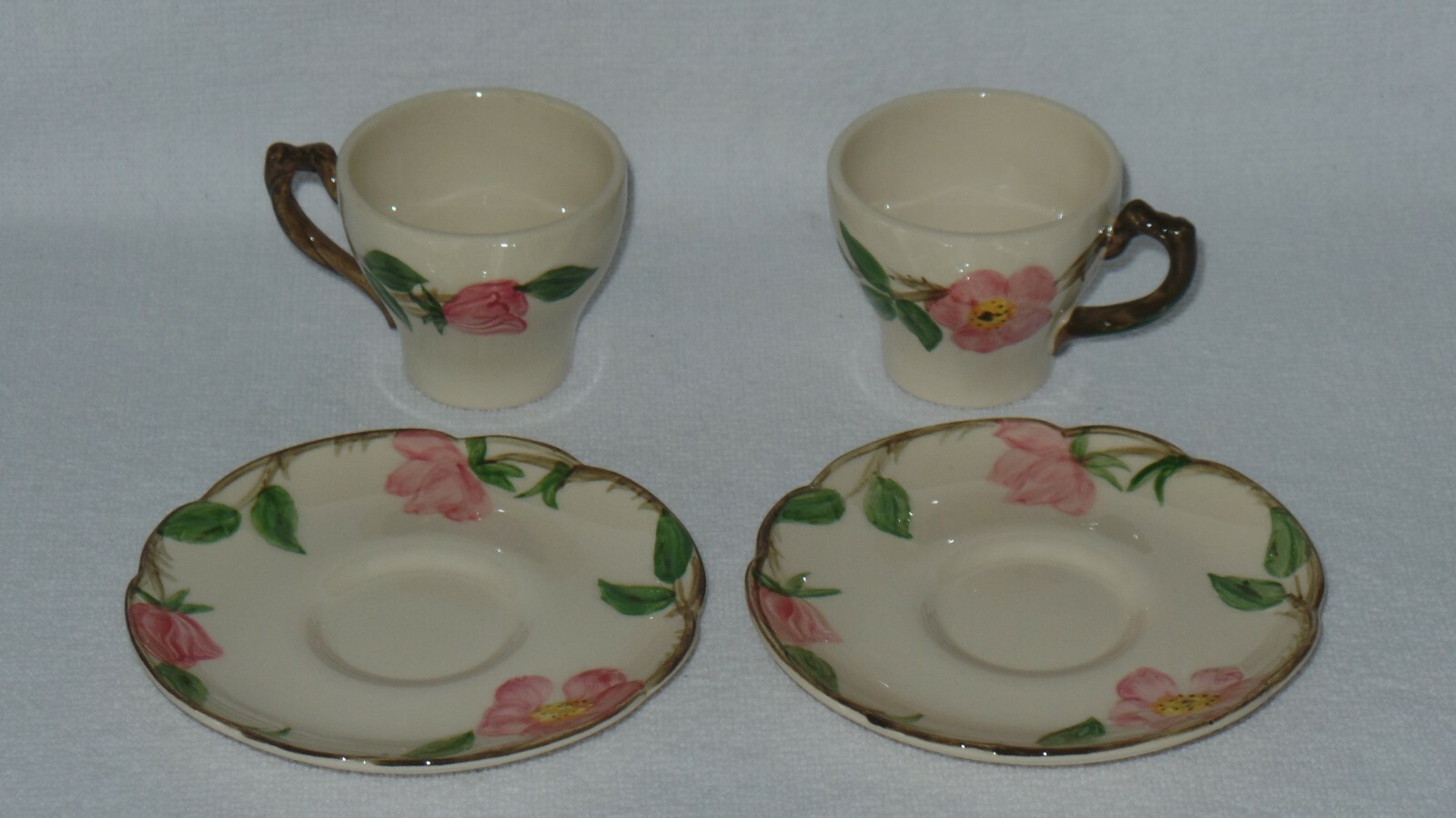 Franciscan Desert Rose Demitasse Cups and Saucers USA - Set of 2