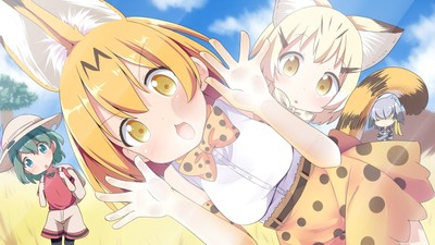 Anime girls kemono friends behind the glass animal Gaming Mat Desk Pad