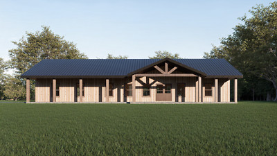 House Plan, 3 Bedroom 2 Bath with Porch & Garage, 32'x74' floor plan | PDF