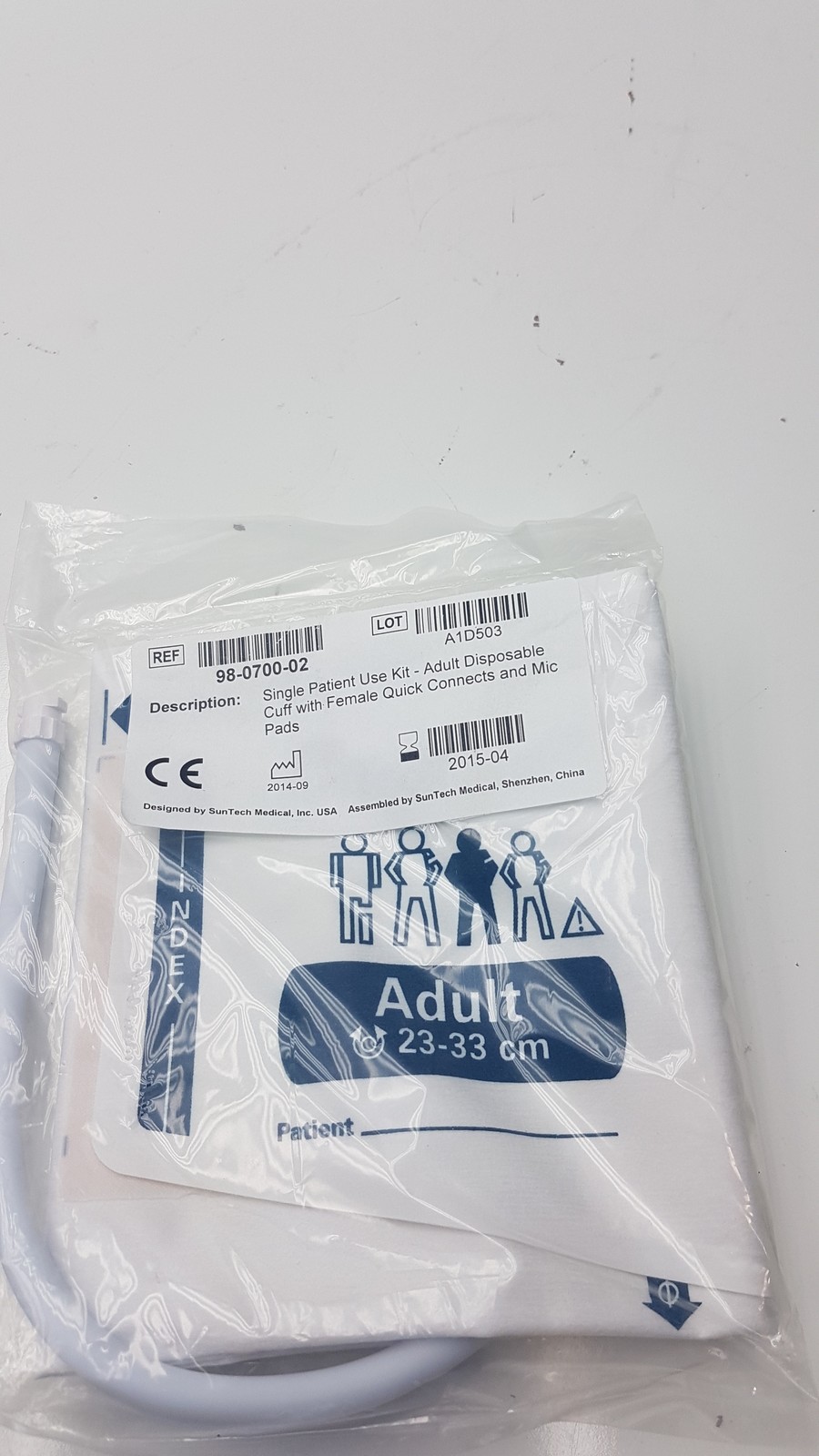 SunTech Medical Single Patient Use Kit Disposable Blood Pressure Cuff 98-0700-02