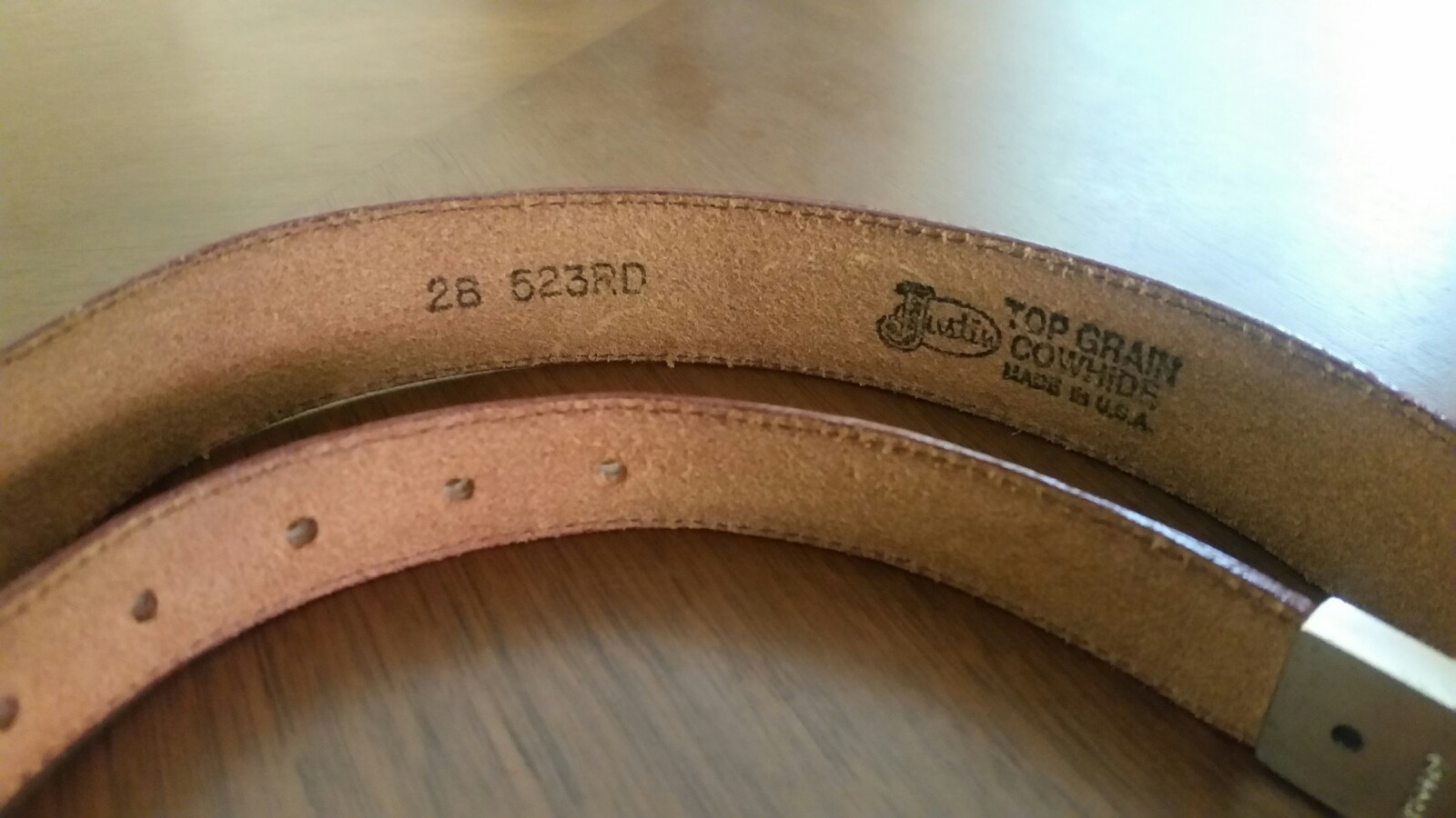 Vintage Justin Women's Red Leather Belt Size 28 523RD 29