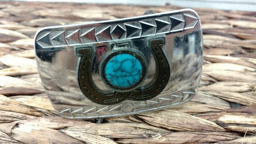 Turquose Horseshoes's Belt Buckle Vintage