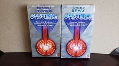 He-Man Masters of the Universe VHS Tapes Dragon Invasion, Into the Abyss Lot
