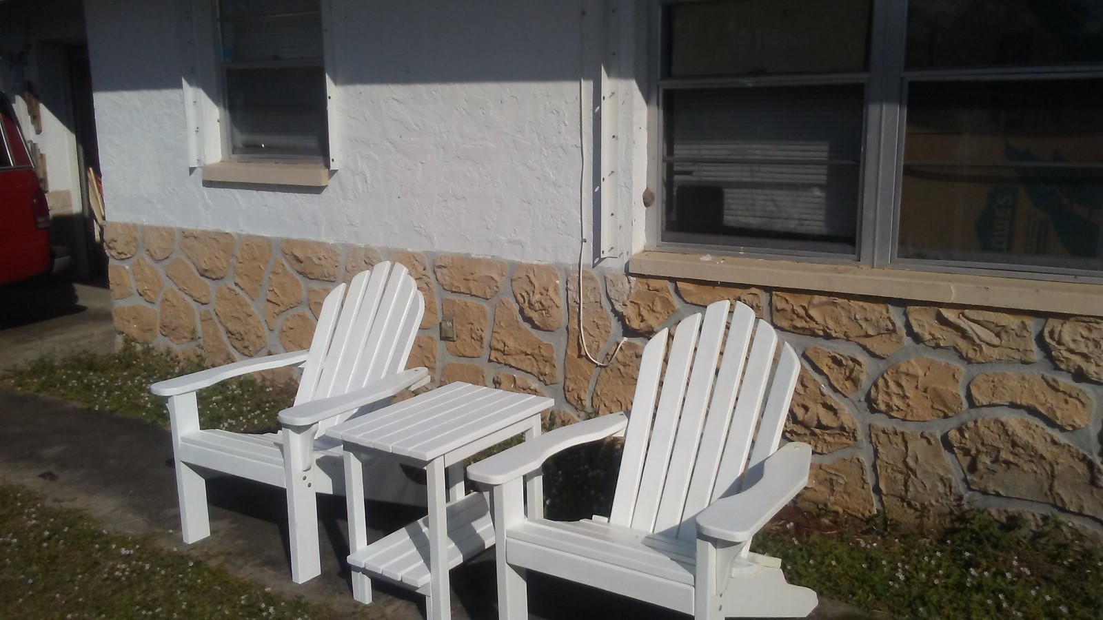 Outdoor Patio Wooden Adirondack Chair white