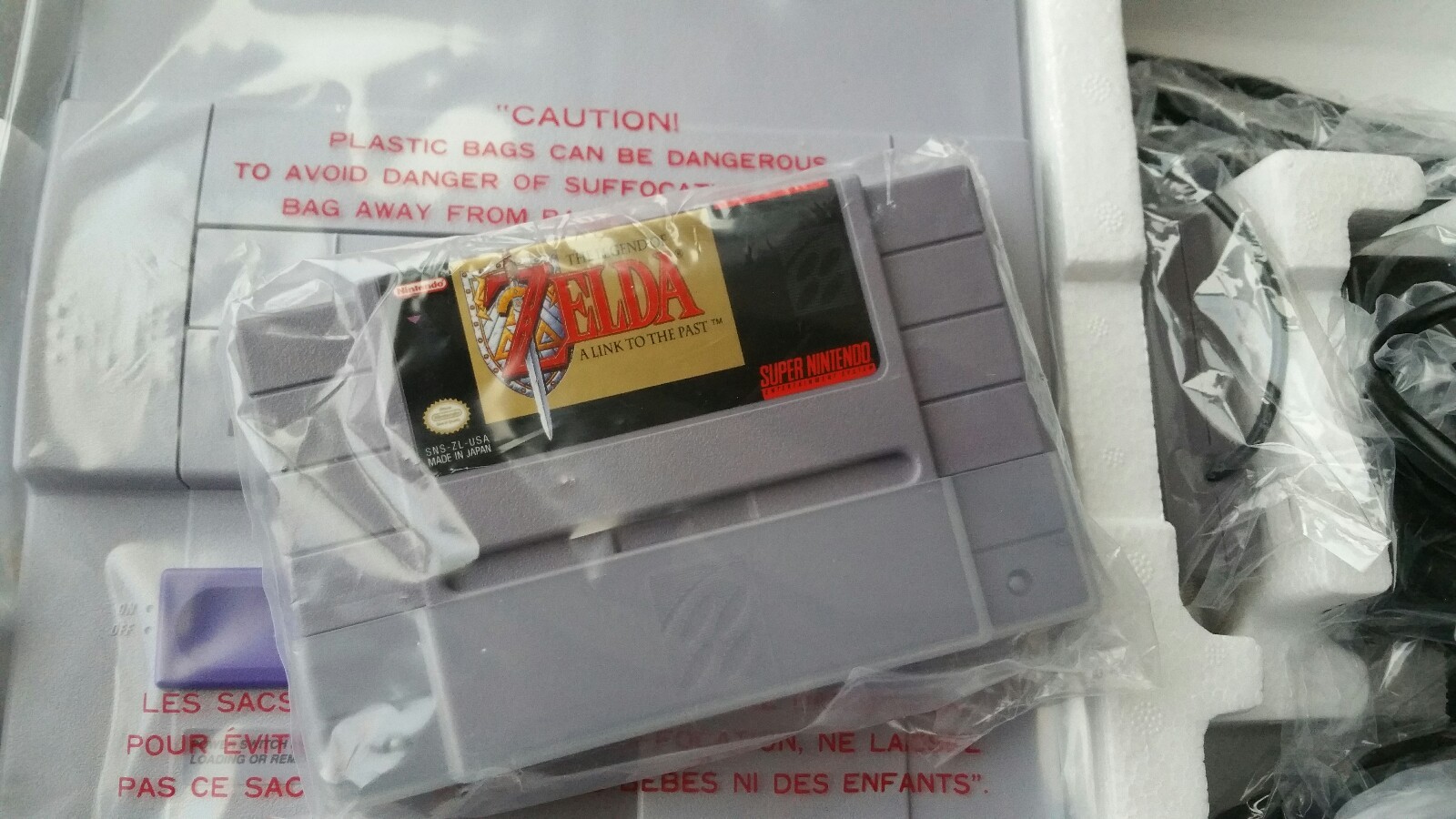 Original ZELDA Launch Edition Super SNES Nintendo System Control Set BRAND NEW