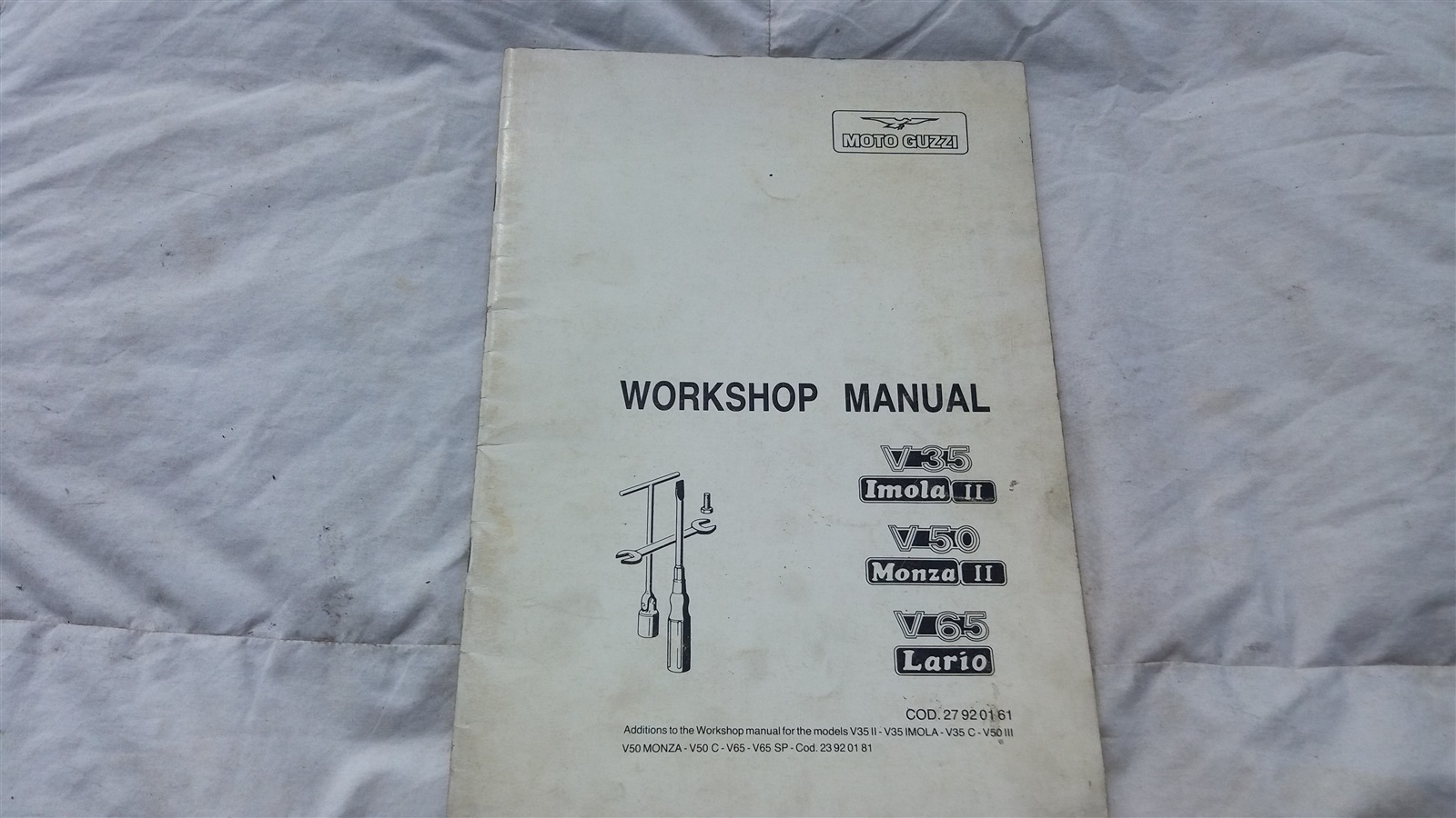 MOTO GUZZI V35 V50 V65 IMOLA MONZA LARIO FACTORY WORKSHOP MANUAL GENUINE OEM