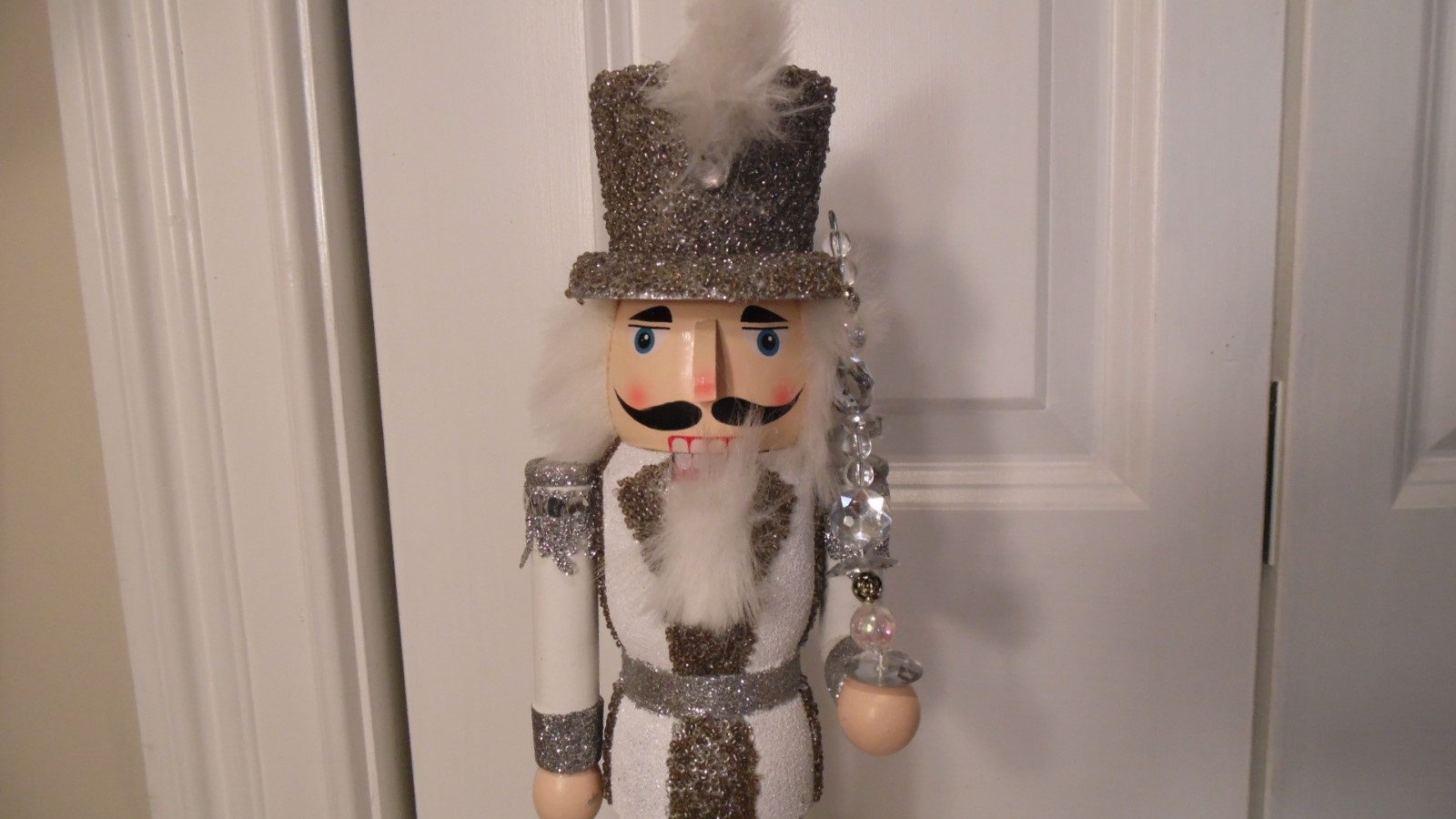 CHRISTMAS NUTCACKER,  TRIMMED WITH SILVER GLITTER, THE BAND LEADER,  14