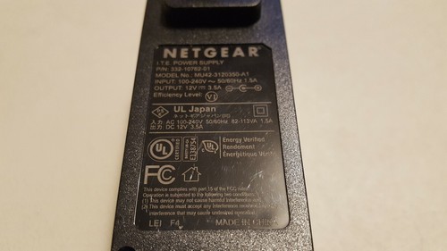 Netgear MU42-3120350-A1 Power Supply Adapter 12V 3.5A P/N 332-10762-01 Fast Ship