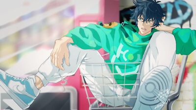 Anime naofumi iwatani  green eyes black hair tate no Playmat Gaming Mat