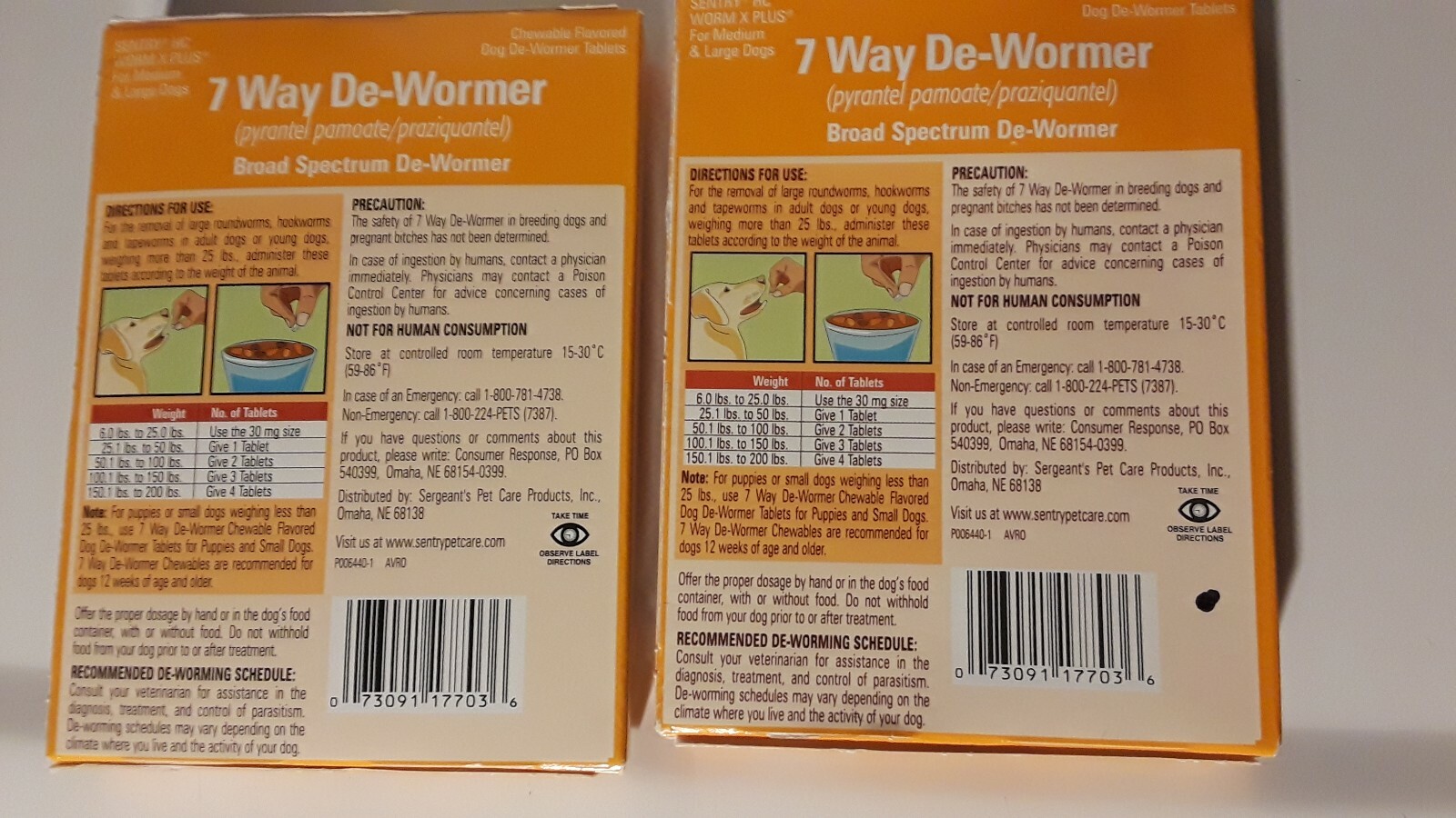 SENTRY WORM X PLUS 7 WAY DEWORMER LARGE DOGS 25 LBS (4 CHEWABLE TABLETS)