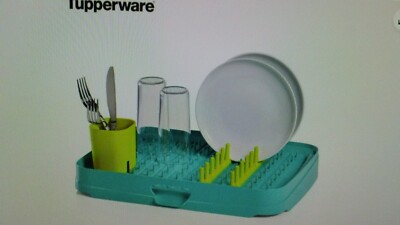 Tupperware Dish rack / caddy - Aqua/lime- NIP