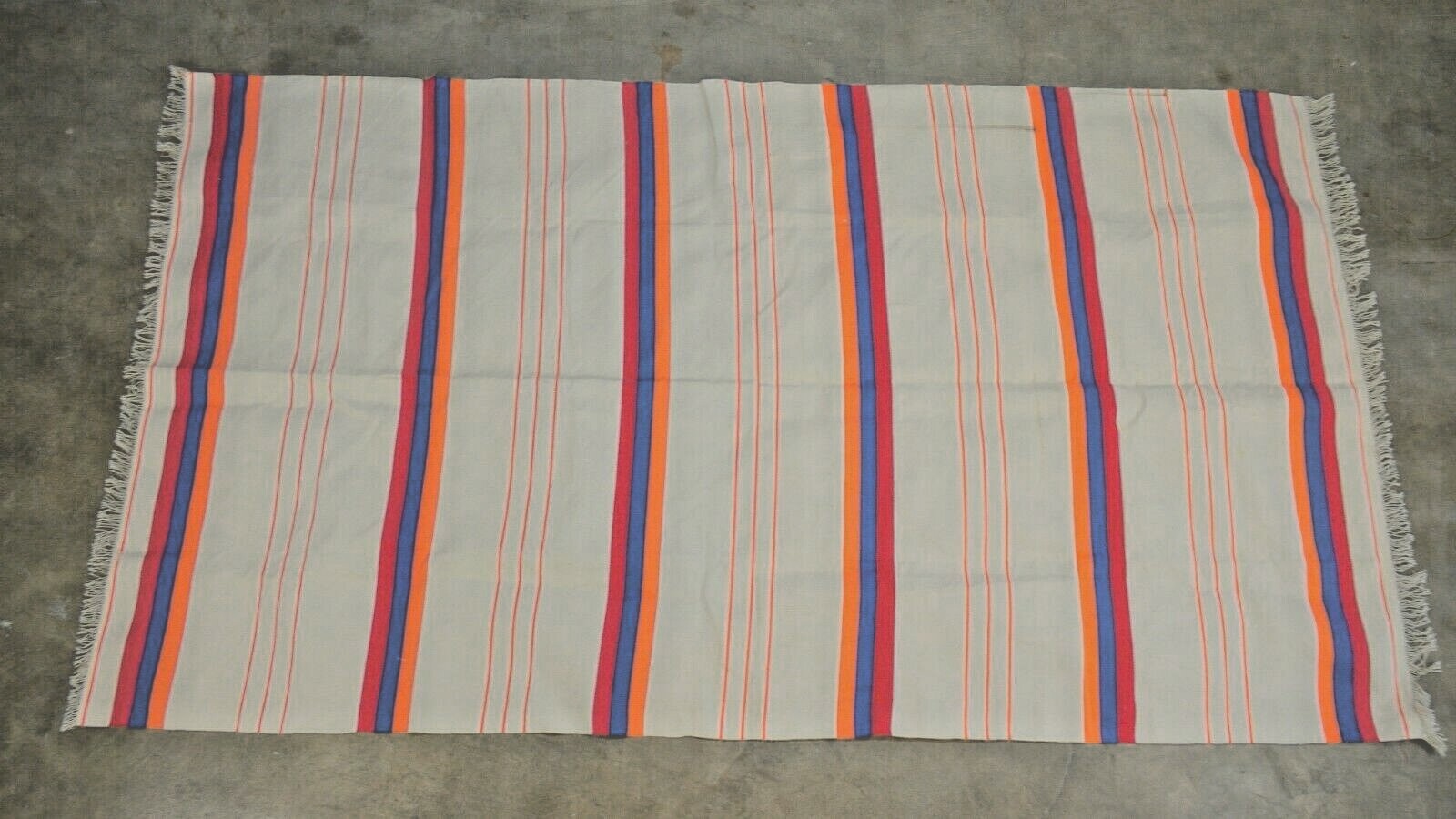 Mid Century COTTON Hand Loomed HABITAT Conran ERA Rug Blanket Weaving 41x73 A