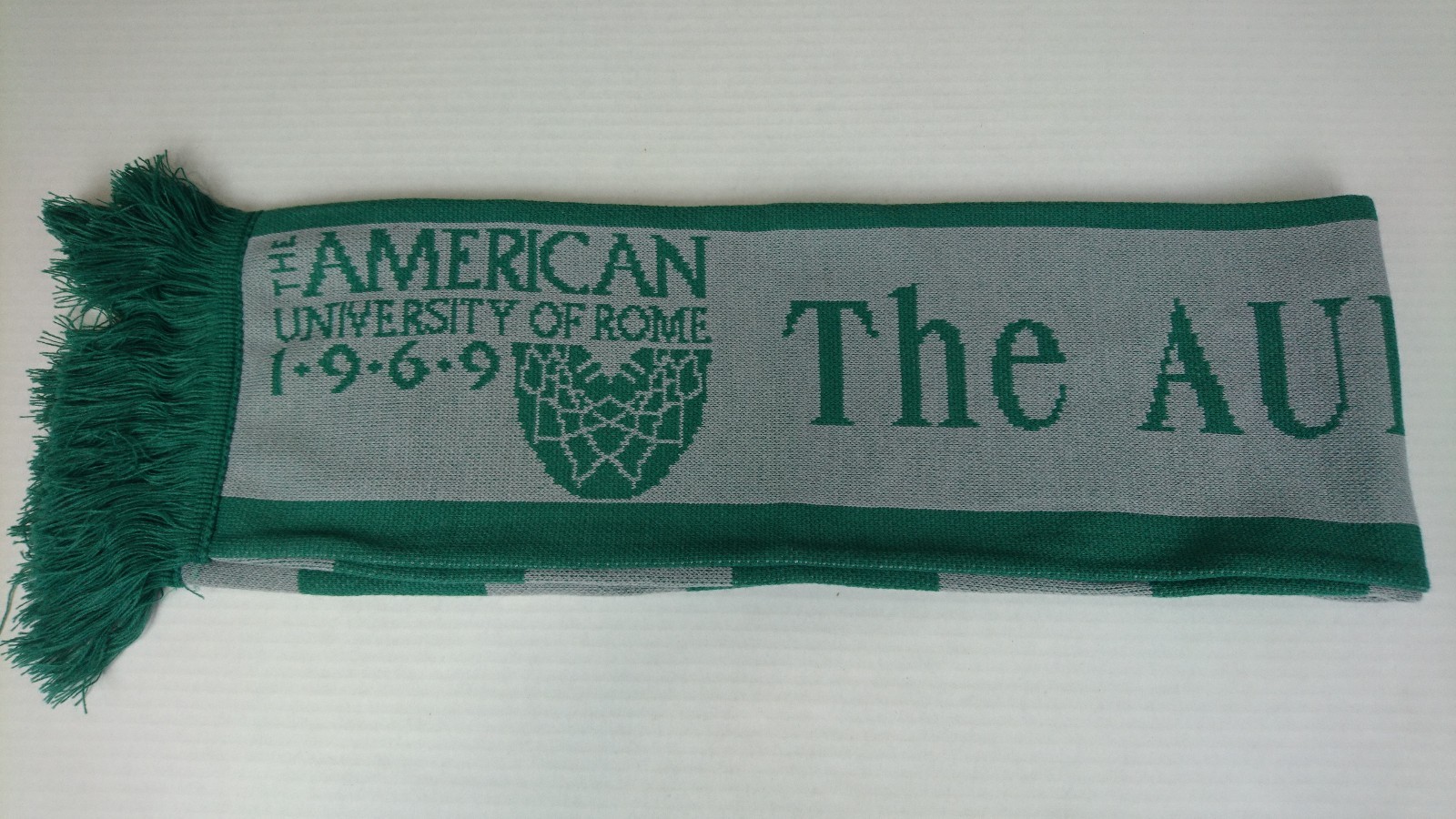 RARE Vintage American University of Rome Italy Winter Scarf Wolves G2