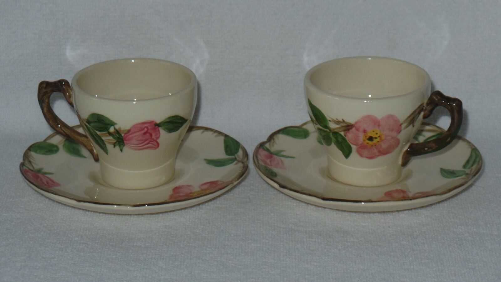 Franciscan Desert Rose Demitasse Cups and Saucers USA - Set of 2