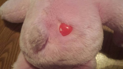 Care Bears CHEER BEAR Pink 14in Soft Plush 2007 w/dvd