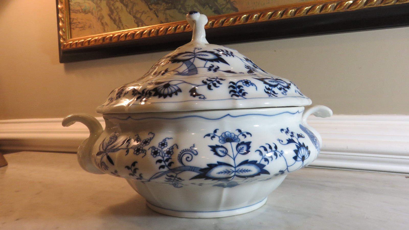 Blue Danube Large Round Soup Tureen With Lid Ladle and Underplate Platter MINT