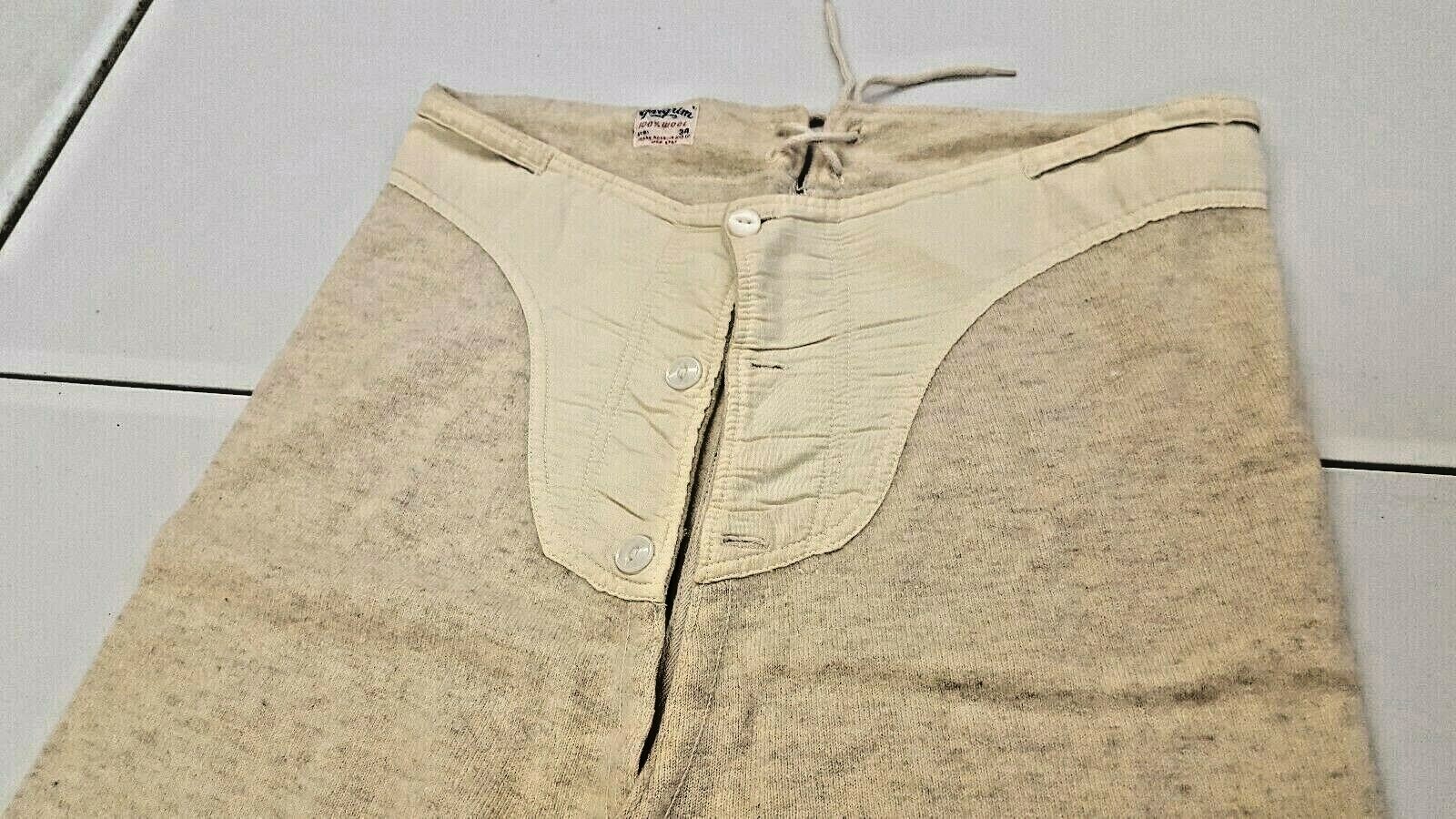 Vintage Wool Long Johns Long Underwear Pilgrim Sears Roebuck Men Top38 Bottom 34