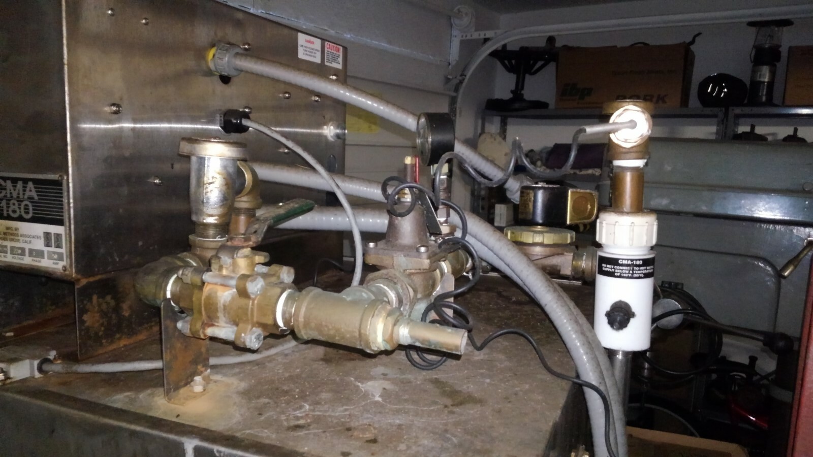 CMA High Temperature Sanitizing Dishwasher, with hot water booster.