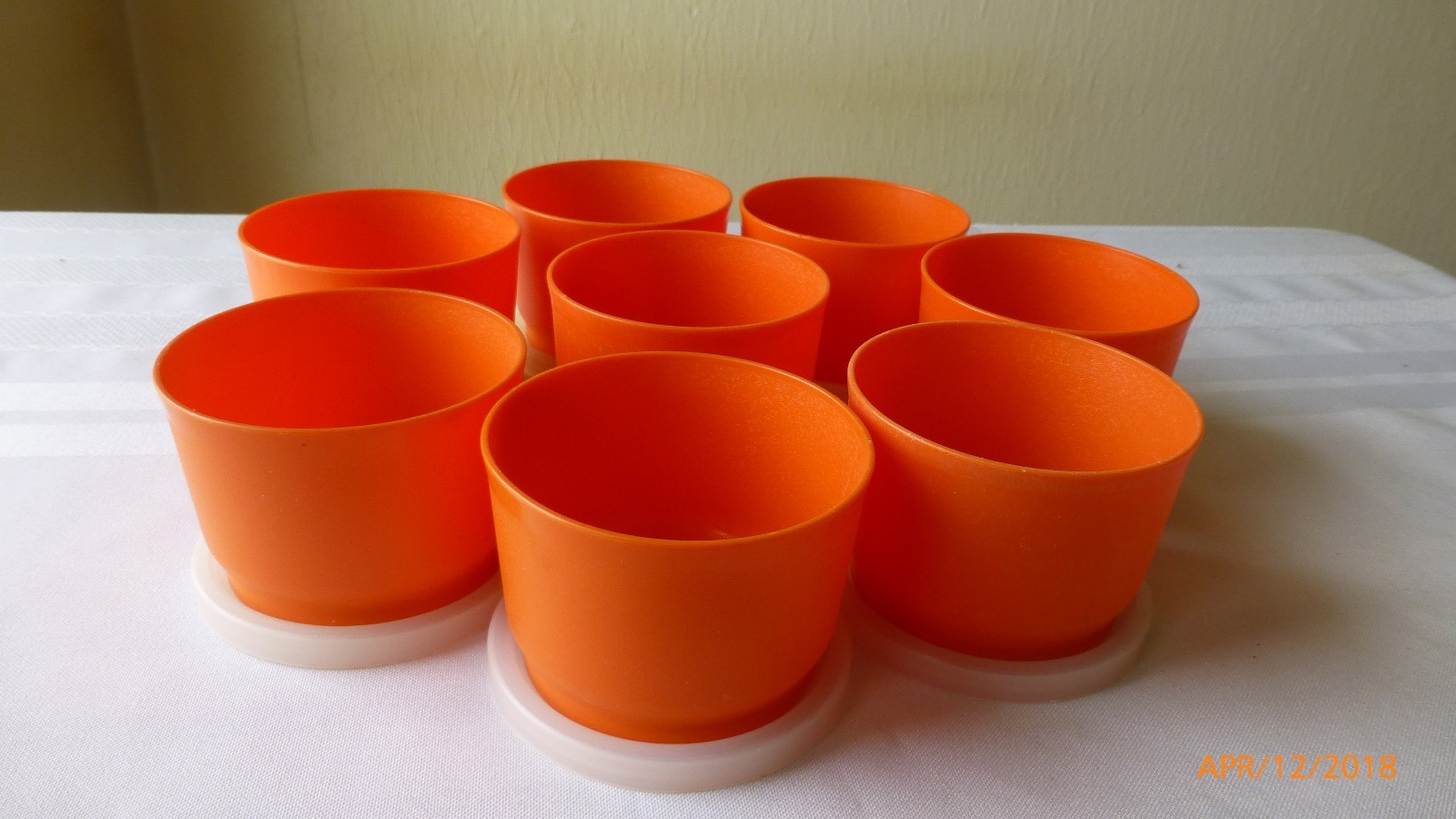 Vintage Tupperware Orange Snack Containers Seals Set of 8