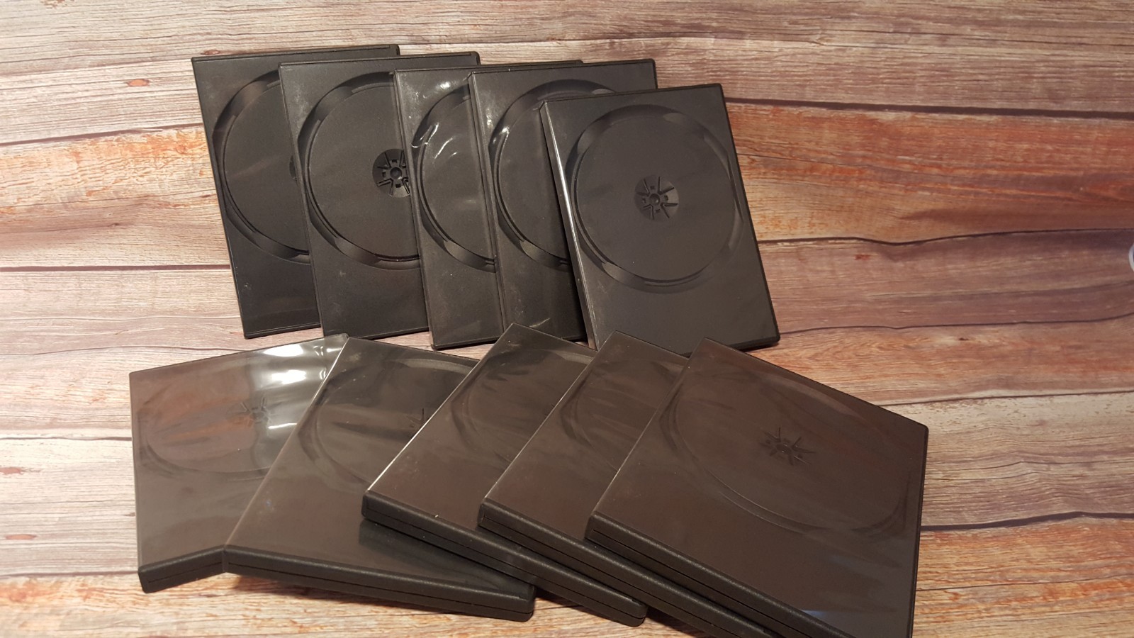 Lot of 10 Empty BLACK Standard Storage Cases  CD DVD Replacement