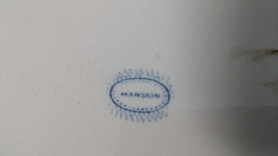 Antique Staffordshire Soup Bowl MANSION Blue Scenic Transfer ware Edwards