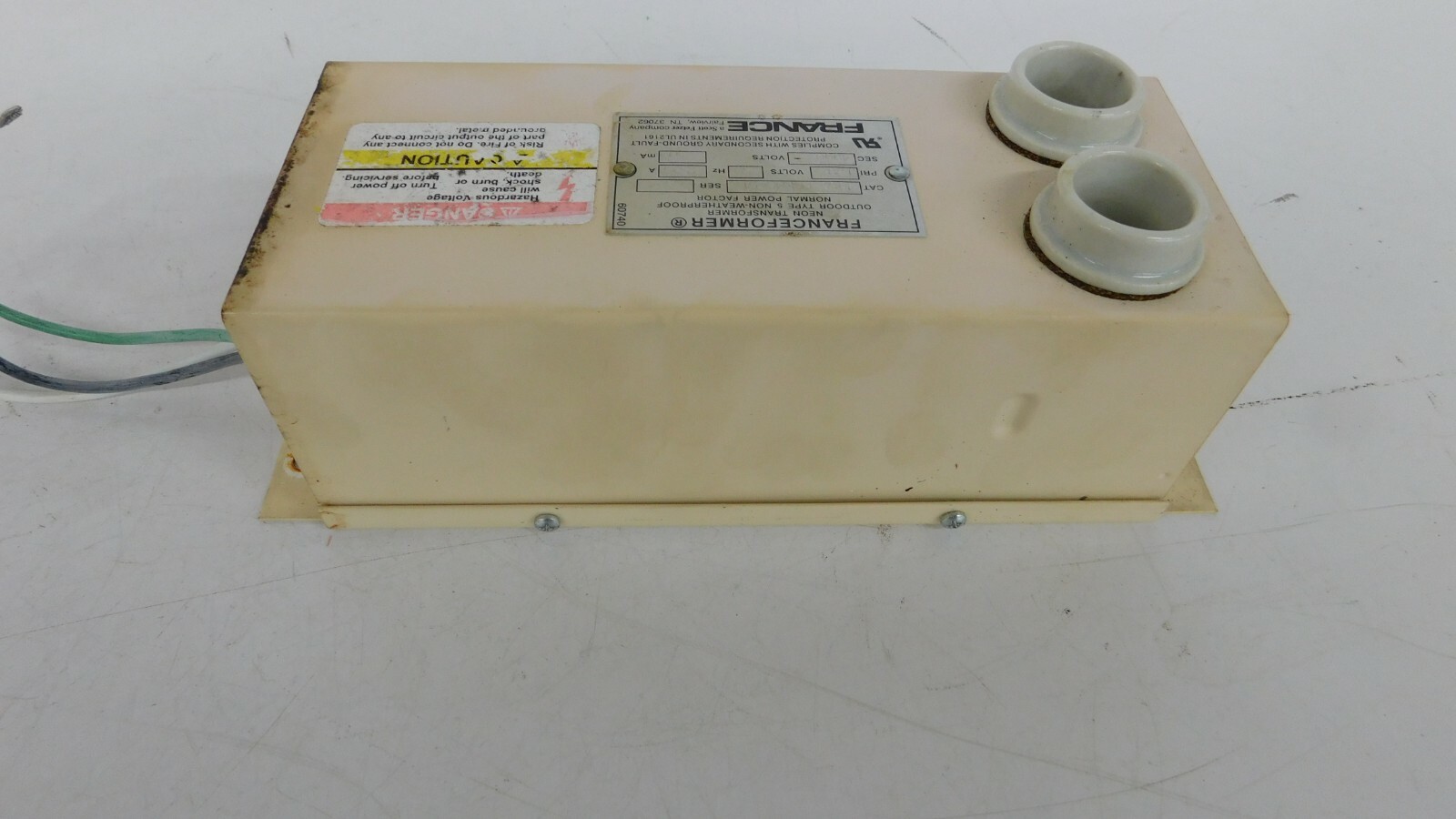 FRANCE Neon Transformer  FRANCEFORMER   4060 PBKMG-51 4000 VOLTS 60HZ 120VAC