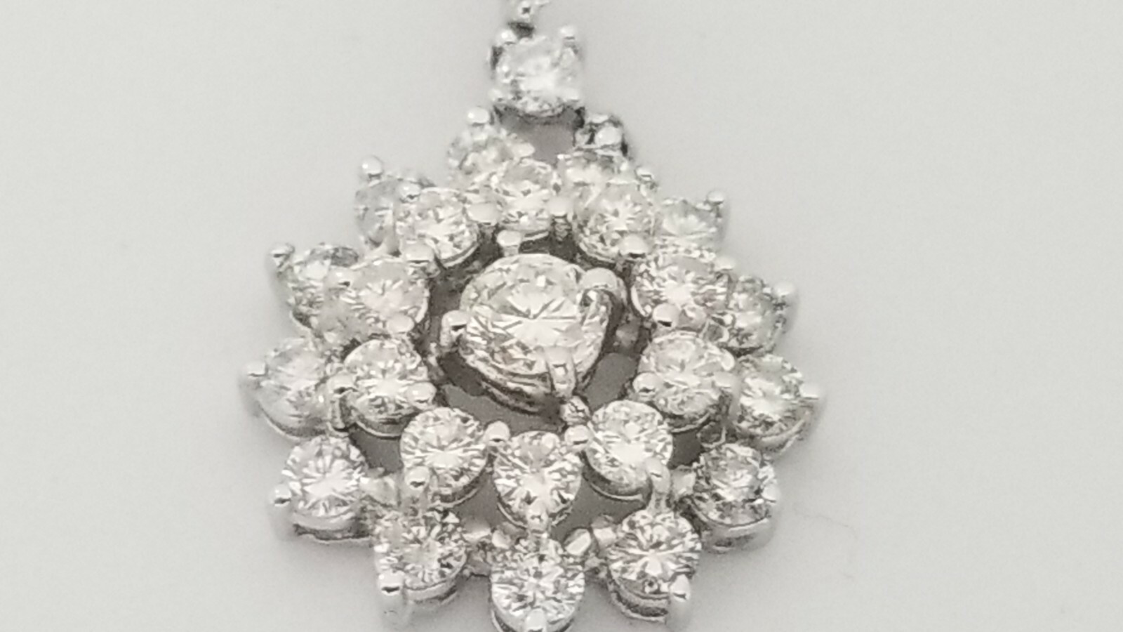 Pre-owned Teachers Jewelry 14k White Gold Diamond Cluster Hanging Earring 4.50 Carat G-h Color Vs2 Clearity