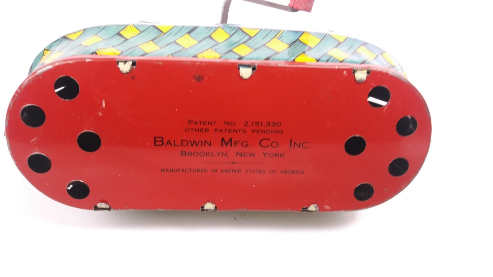 Vintage 40's Happy Hen by Baldwin Mfg Co Tin Laying Chicken Wind-Up Easter Toy