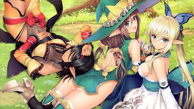 Anime tony taka girls cleavage elves  sideboob women Playmat Gaming Mat Desk