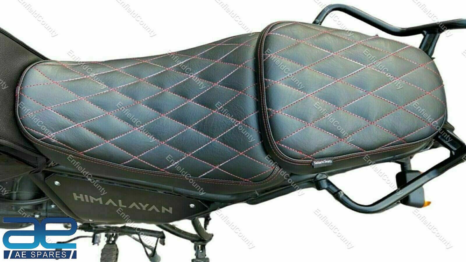 Cushion Seat Cover Black With Red Stitching For Royal Enfield Himalayan