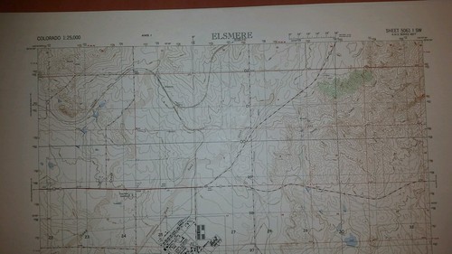 1940's Army map Elsmere Colorado Sheet 5061 I SW Peterson Field (Air Force Base)