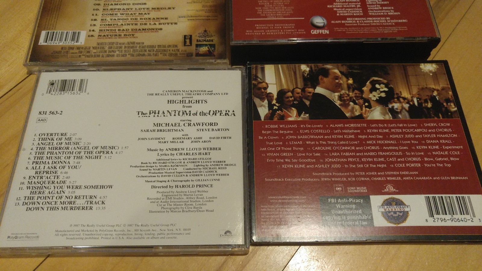 Moulin Rouge, Miss Saigon, Phantom of the Opera, De-Lovely - 5 Musical CD Set!