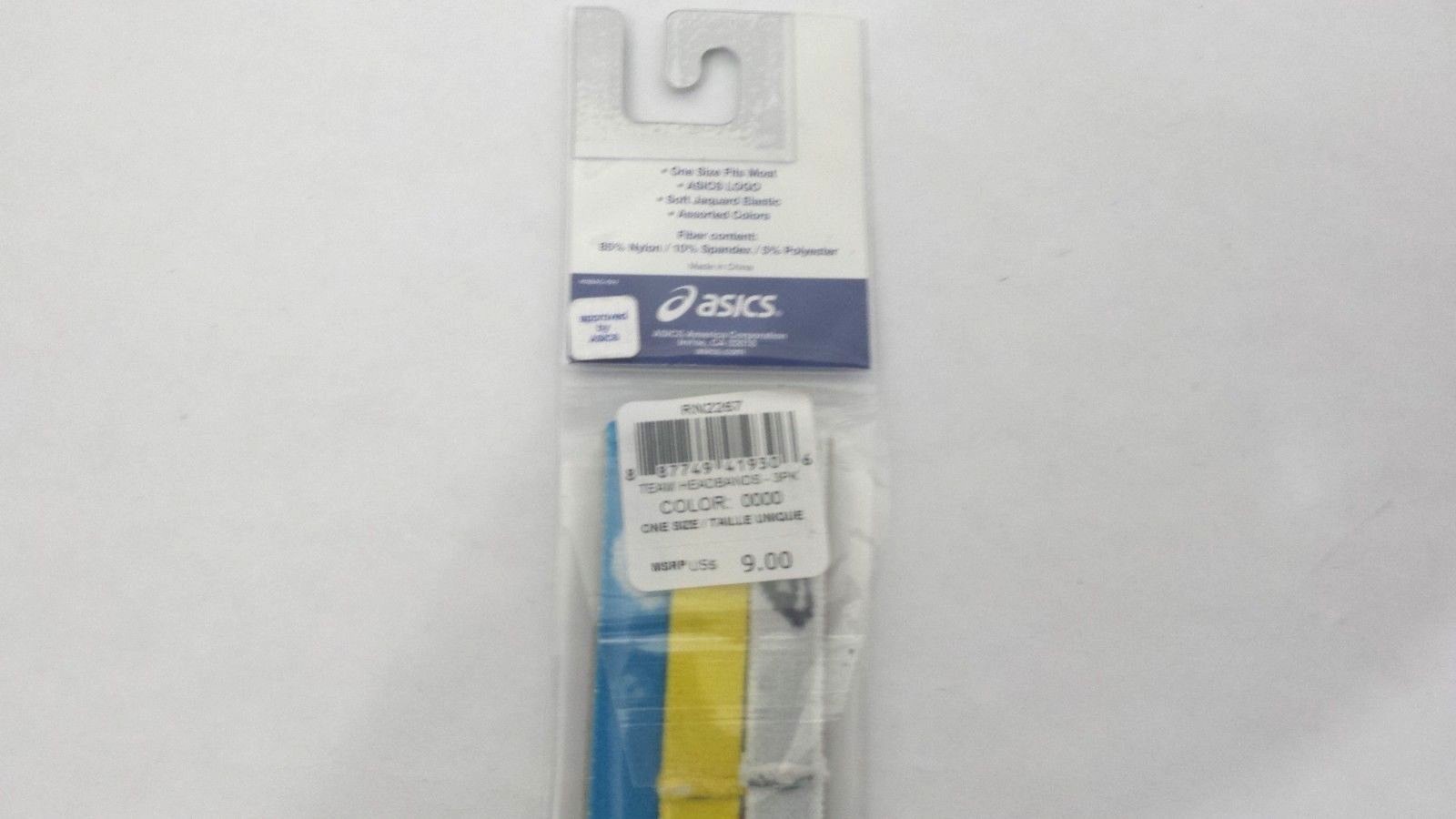 ASICS Women's Team Headband (3-Pack), Assorted Color, One Size NWT