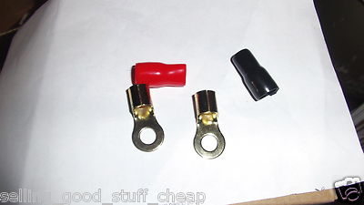 2 PAIR 4 GAUGE RING TERMINALS BRAND NEW  PAIR AUDIOPIPE QUALITY COPPER ENDS