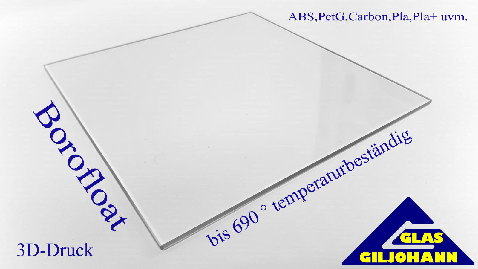 Borosilikatglas-Borofloat-3D Dauerdruckplatte- Druckbett-reprap-220x220x3 mm