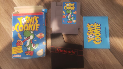 Yoshi's Cookie Complete CIB Nintendo NES 1993 game BOX Game Manual