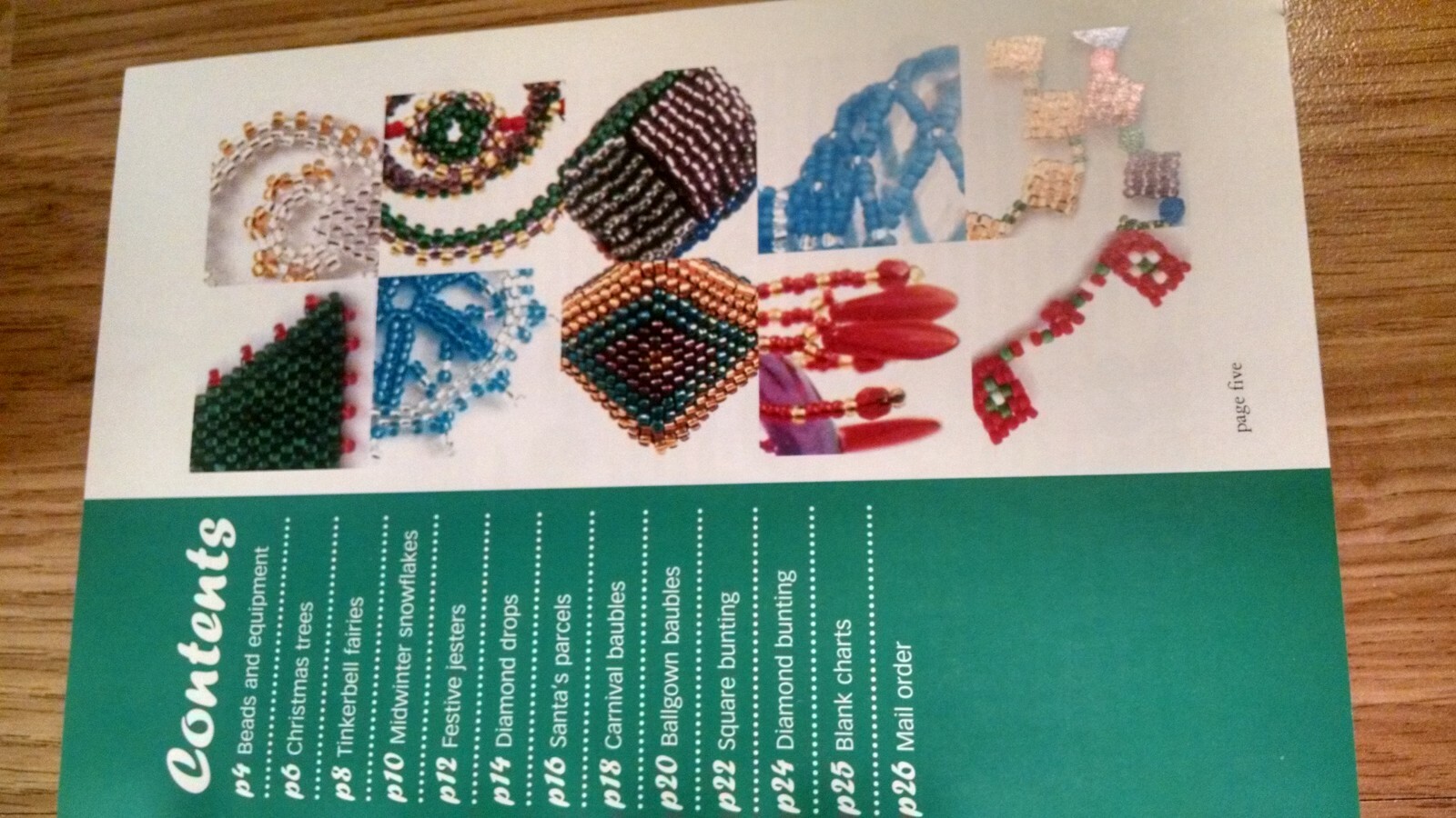 Christmas decorations in beadwork
