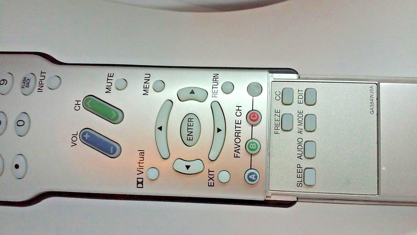 Sharp Aquos GA384WJSA TV/VCR/DVD/CBL/SAT REMOTE CONTROL LIGHTS UP