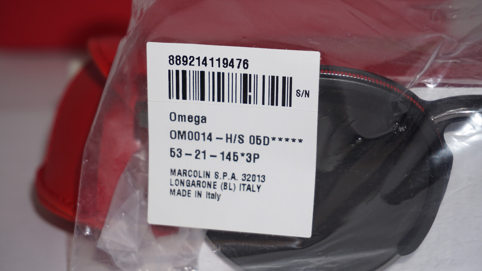 Pre-owned Omega Sunglasses Black Gunmetal Red Round Grey Polar Om0014-h 05d 53 21 145 In Grey Polarized