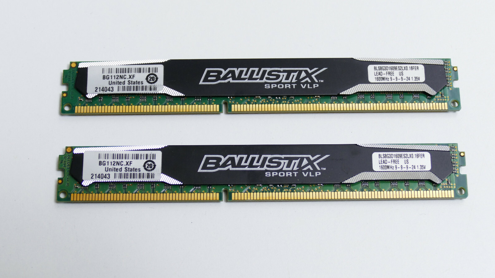 RAM DDR3 Crucial Ballistix Sport VLP 16GB (2x8GB) 1600MHz Very Low Profile 1.35V