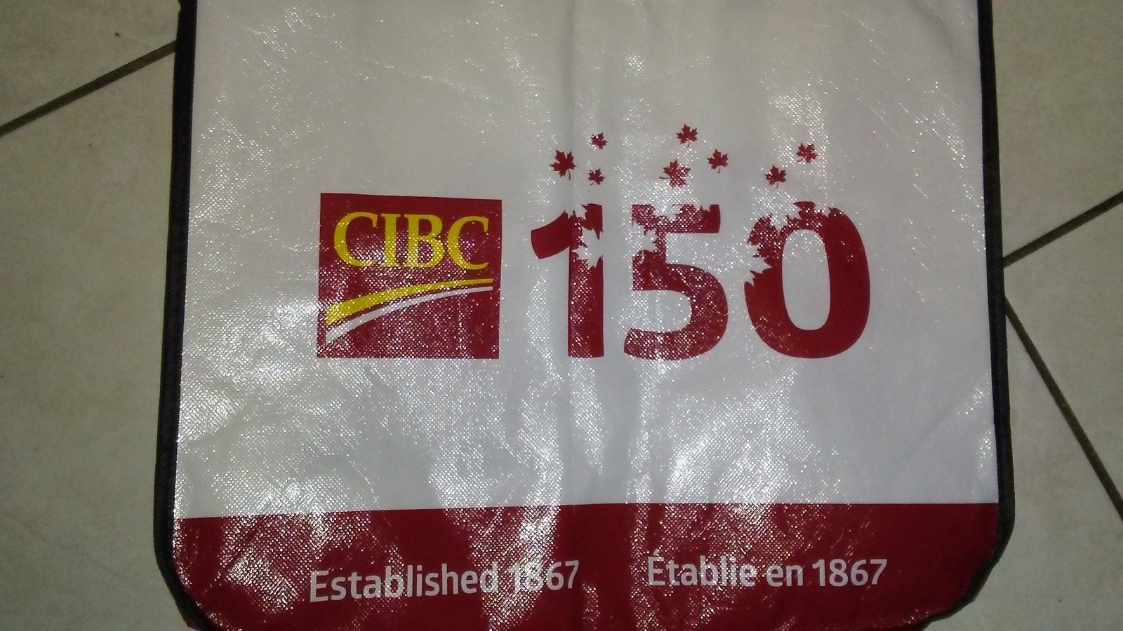 CANADA 150 ANNIVERSARY CIBC PRIMO COMMEMORATIVE. REUSABLE BAG + MAP 1867- 2017