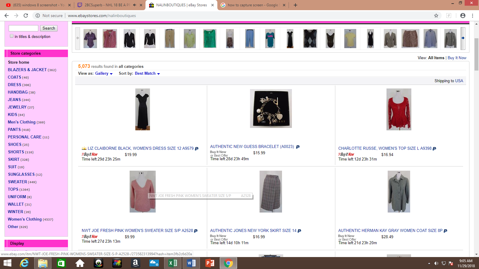 Whole eBay inventory