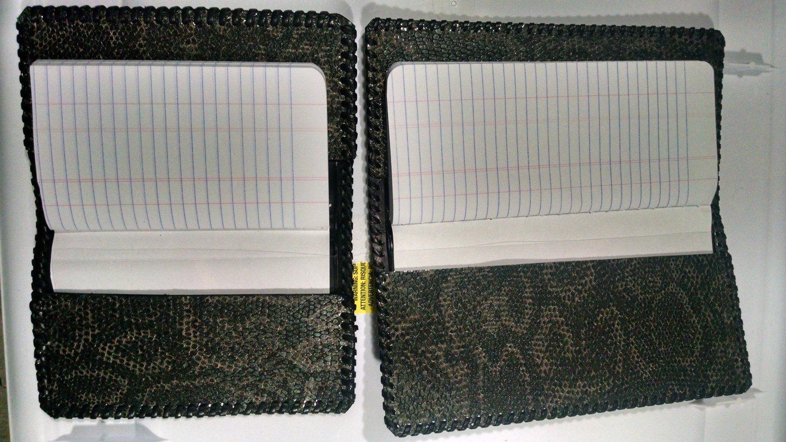 (2)Oil Field Leather Snake Print Pipe Tally Book Covers 8.75