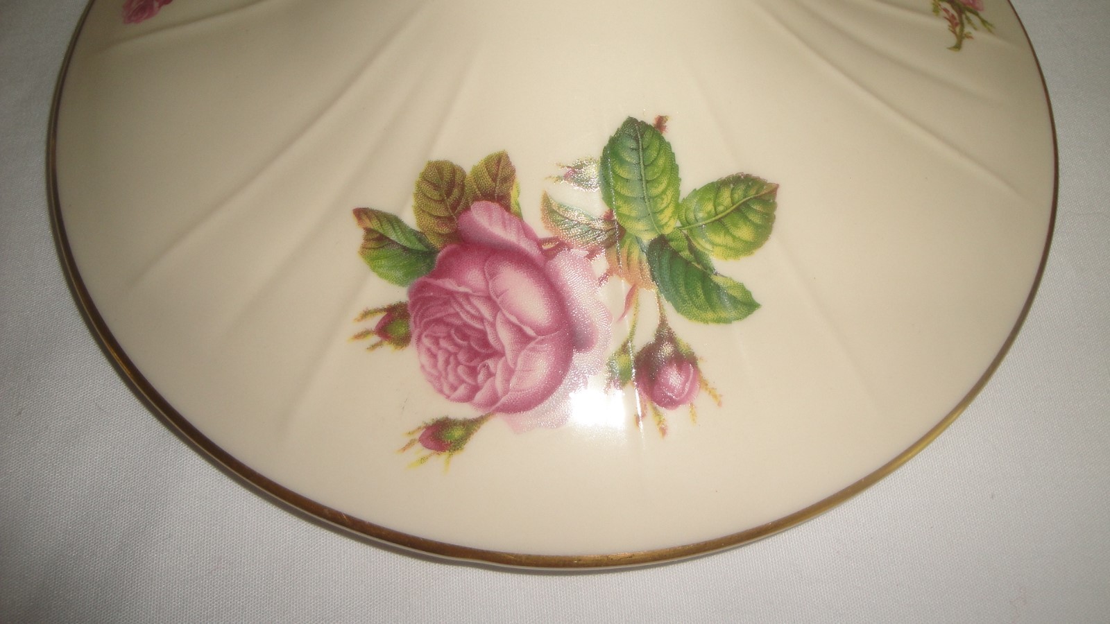 Syracuse Victoria Federal  Replacement Lid for Covered Serving Bowl Pink Rose