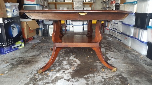 Antique Pedestal Farm Table with leaf