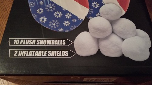 Indoor Snowball Fight Game Set Inflatable Snowball Shields w/ 6 Snowballs